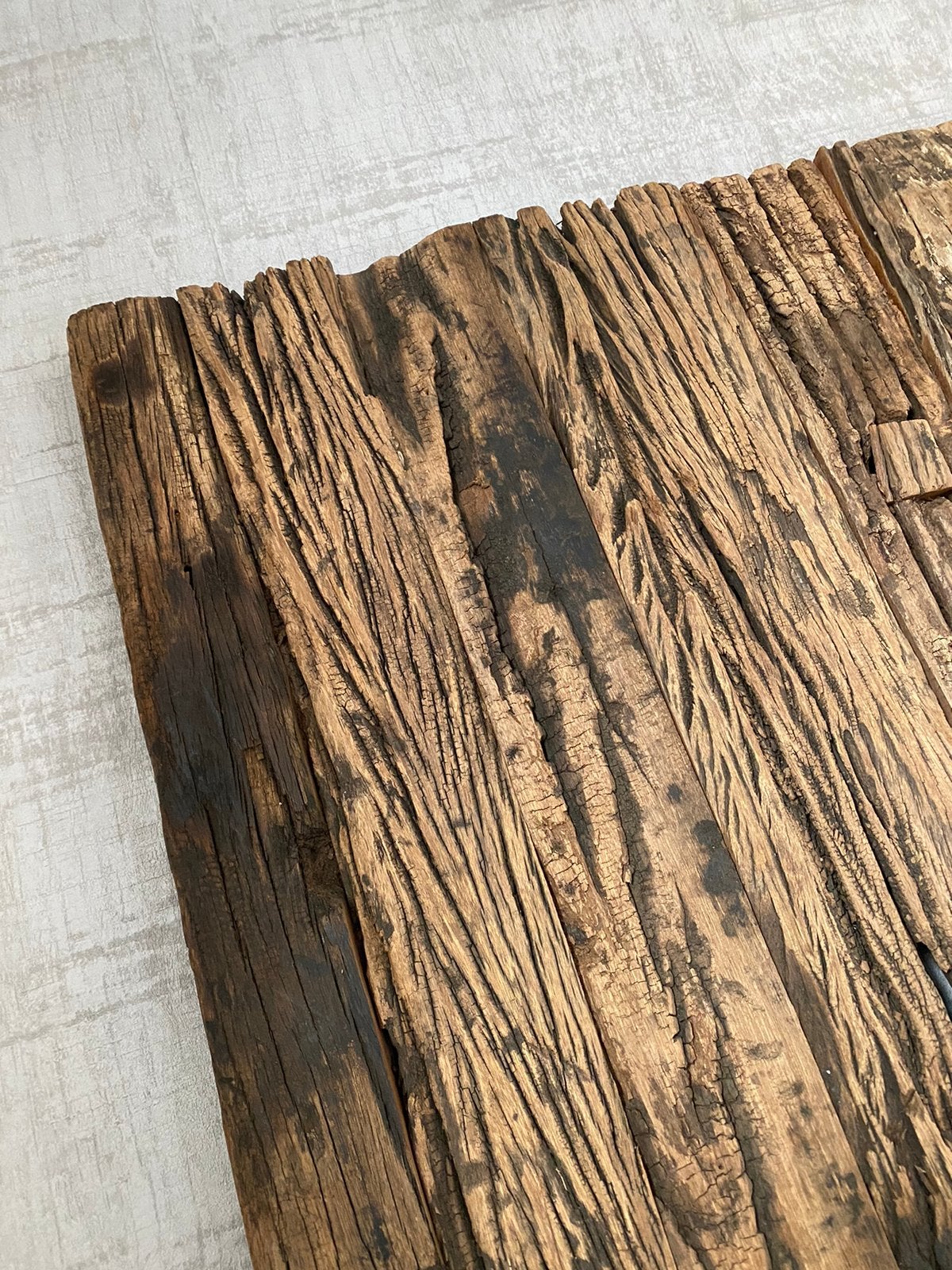 Prachtig tafelblad teakhout landelijke stijl, Ophalen, Teakhout, 200 cm of meer, 50 tot 100 cm