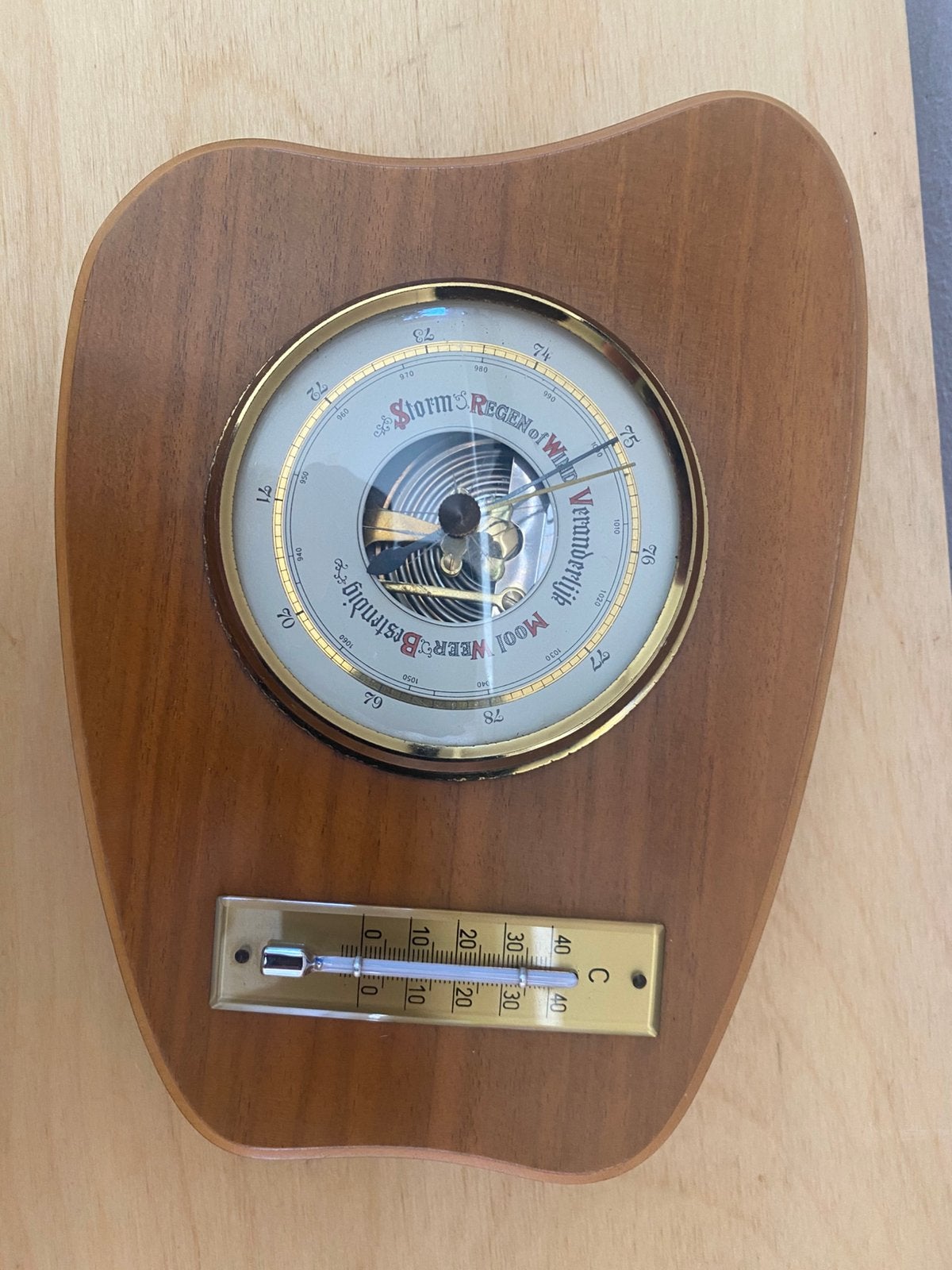 Vintage Barometer en Thermometer, Ophalen, Zo goed als nieuw