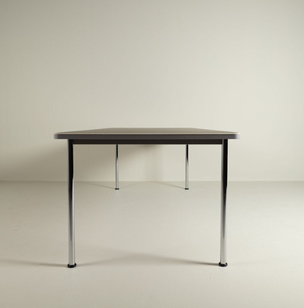 Gispen 515 Tafel Zwart Linoleum (240 cm) - Chroom, Gispen, Zo goed als nieuw, Niet ingevuld, Niet ingevuld