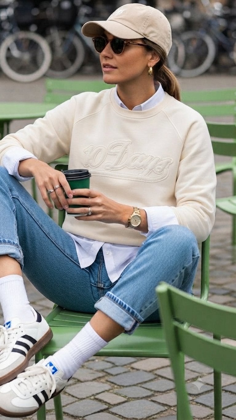 10 Days, maat XS, Crèmekleurige Sweater met Opdruk, Ophalen of Verzenden, Zo goed als nieuw, Maat 34 (XS) of kleiner, Beige
