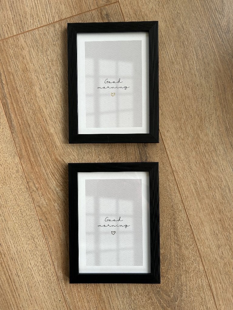 2 Zwarte fotolijsten – 20 x 15 cm – strak & tijdloos, Nieuw, Ophalen of Verzenden, Fotolijst, 20 cm