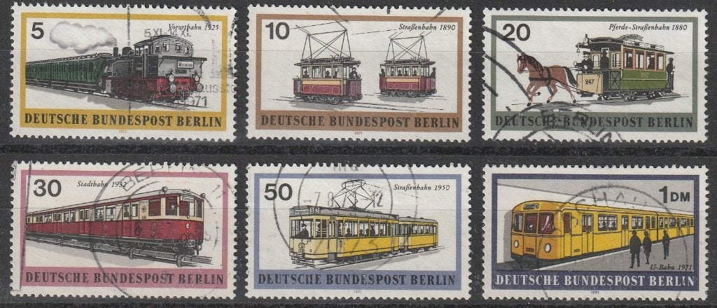 Berlijn 1971 379/384 Berlijnse verkeersmiddelen, Gest, Ophalen of Verzenden, Overige periodes, Gestempeld