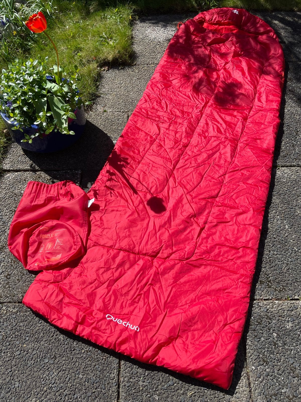 Quechua Forclaz 10 slaapzak - Rood, Ophalen, Gebruikt