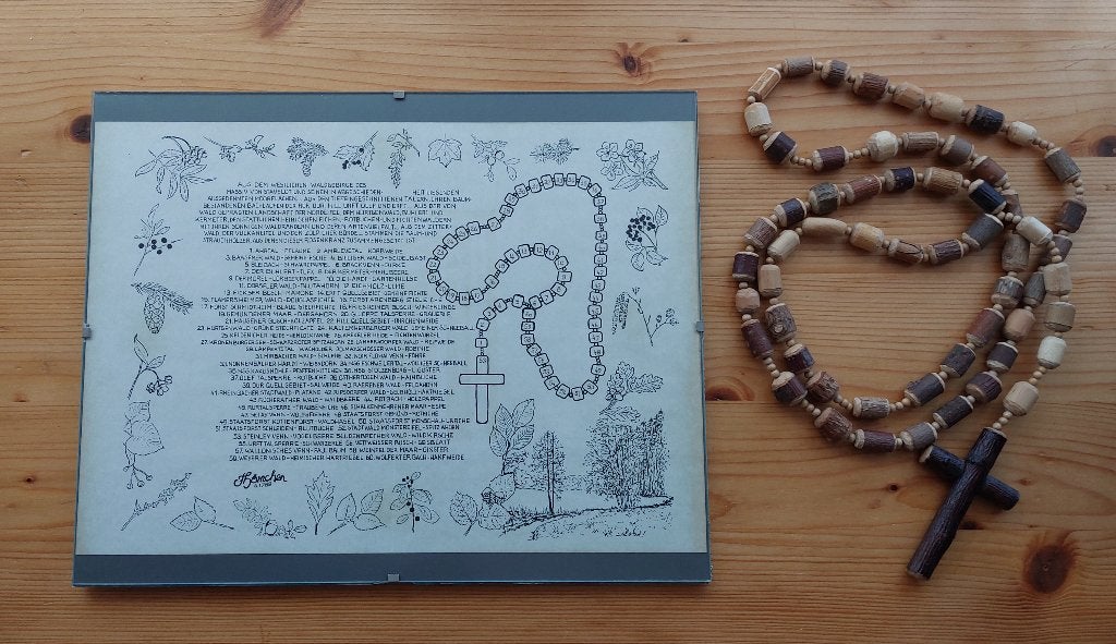 Handgemaakte rozenkrans van hout uit de Eifel, Verzamelen, Ophalen of Verzenden, Gebruikt, Overige typen, Christendom | Katholiek