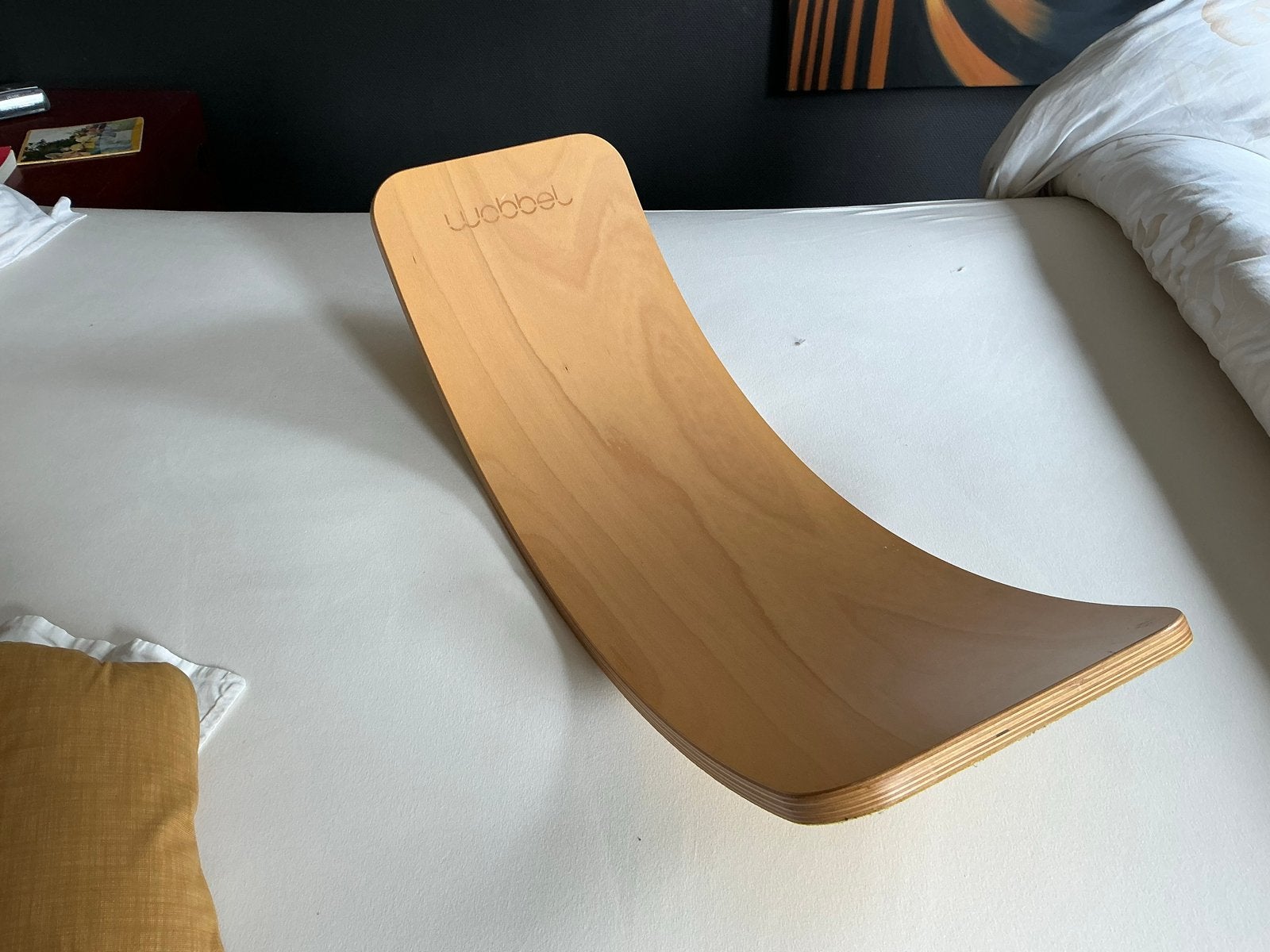 Wobbel Original met vilt kussens en dek in okergeel, Ophalen, Zo goed als nieuw