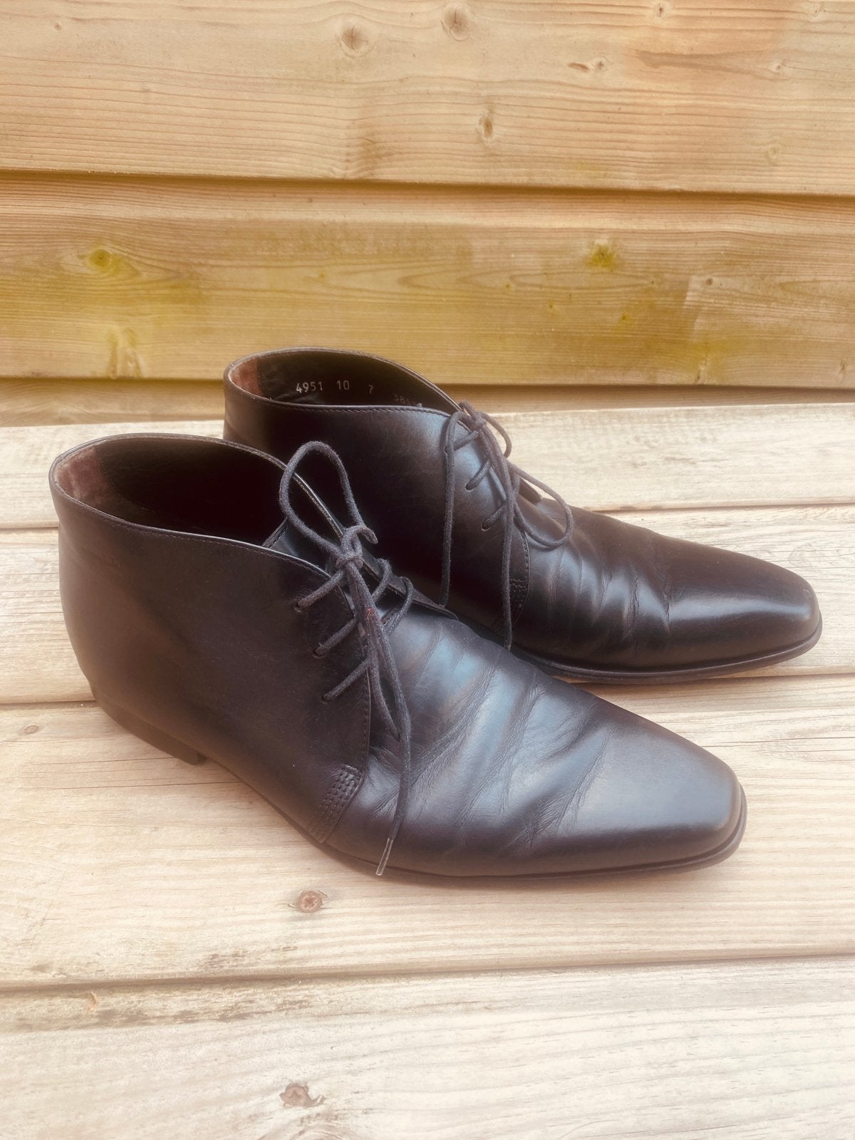 Van Lier zwart leren veterboots maat 7/41, Zwart, Boots, Ophalen of Verzenden, Gedragen
