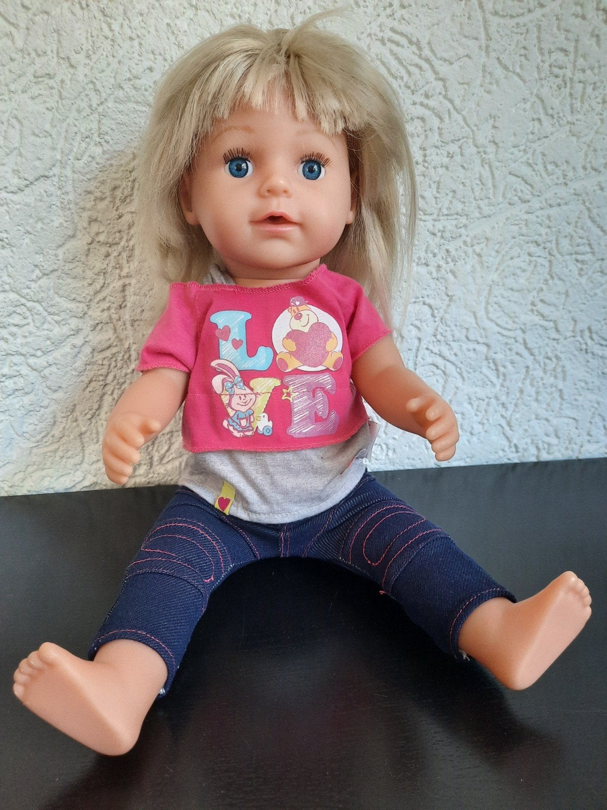 Baby Born pop met blonde haren en kleding, Kinderen en Baby's, Speelgoed | Poppen, Ophalen of Verzenden, Gebruikt, Babypop