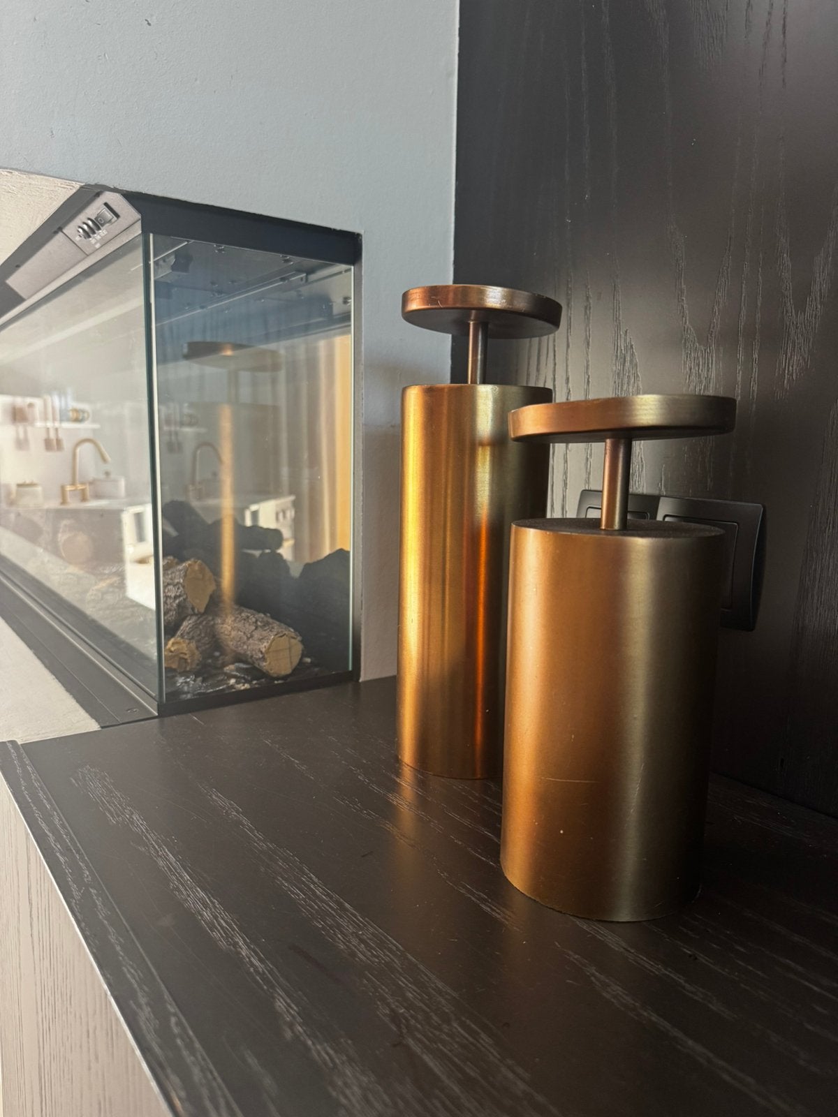 Richmond Interiors kandelaarset goud/brons 31 & 23 cm, Ophalen, Nieuw, Goud, Kandelaar