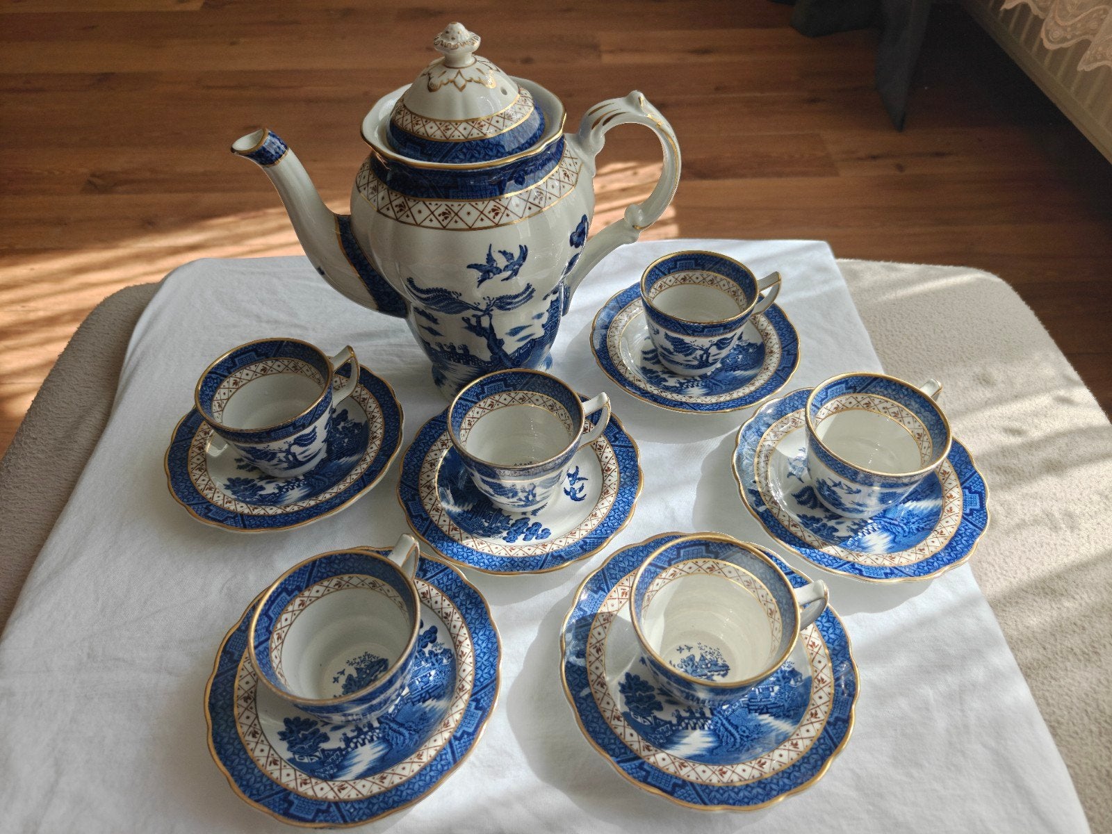 Vintage Booths Real Old Willow theeservies met theepot, Ophalen of Verzenden