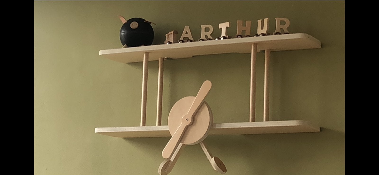 Wandplank vliegtuig Petit Amelie - Hout, Ophalen, Zo goed als nieuw
