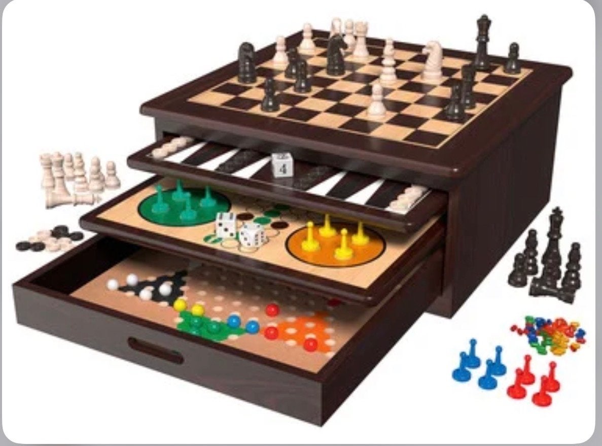 Playtive Houten Spellenverzameling 10-in-1, Een of twee spelers, Ophalen, Nieuw, Reisspel
