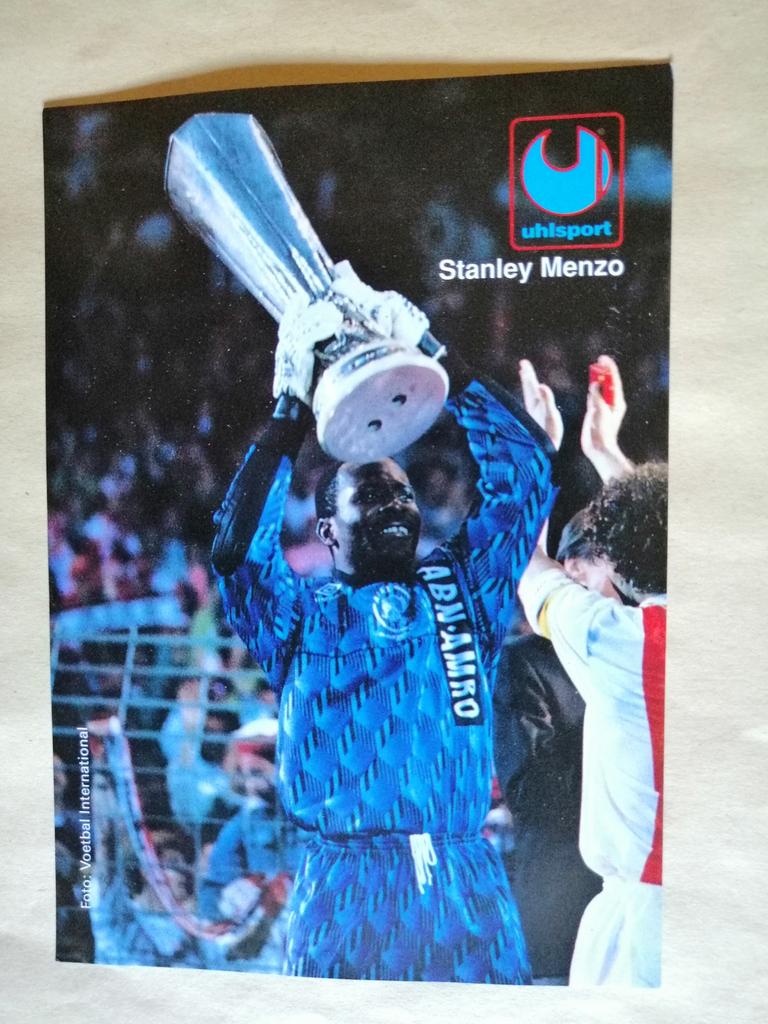 Fotokaart Stanley Menzo (Ajax ) ., Ophalen of Verzenden, Nieuw, Ajax, Spelerskaart