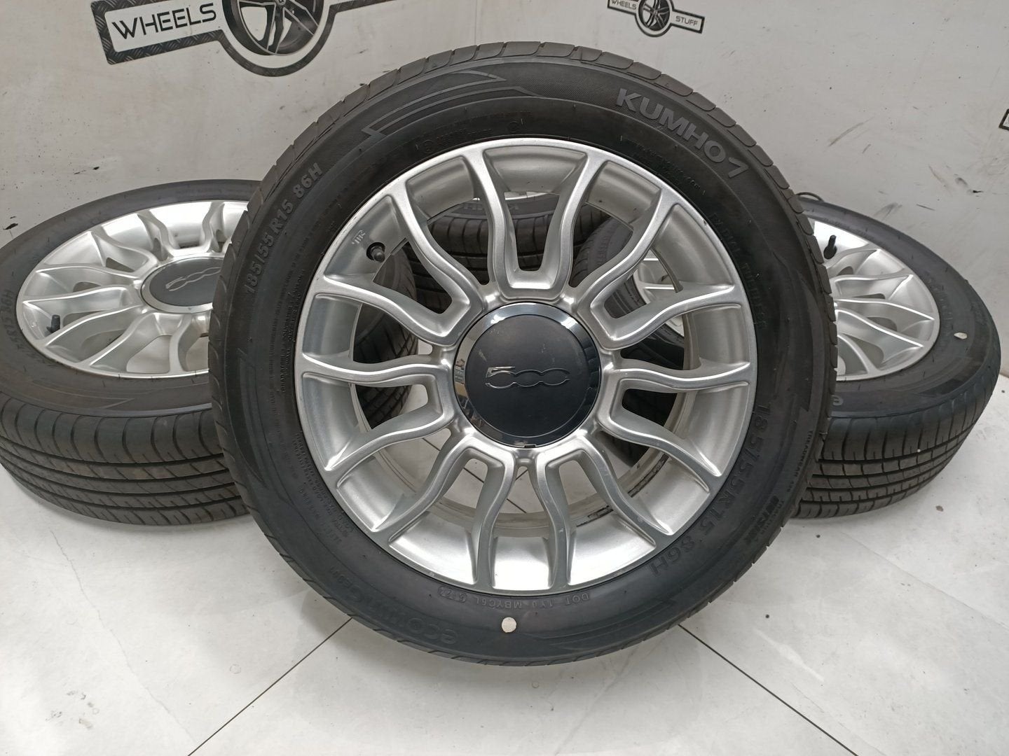 Fiat 500 lichtmetaal velgen 15 "inch 4x98, Gebruikt, -, -, Banden en Velgen