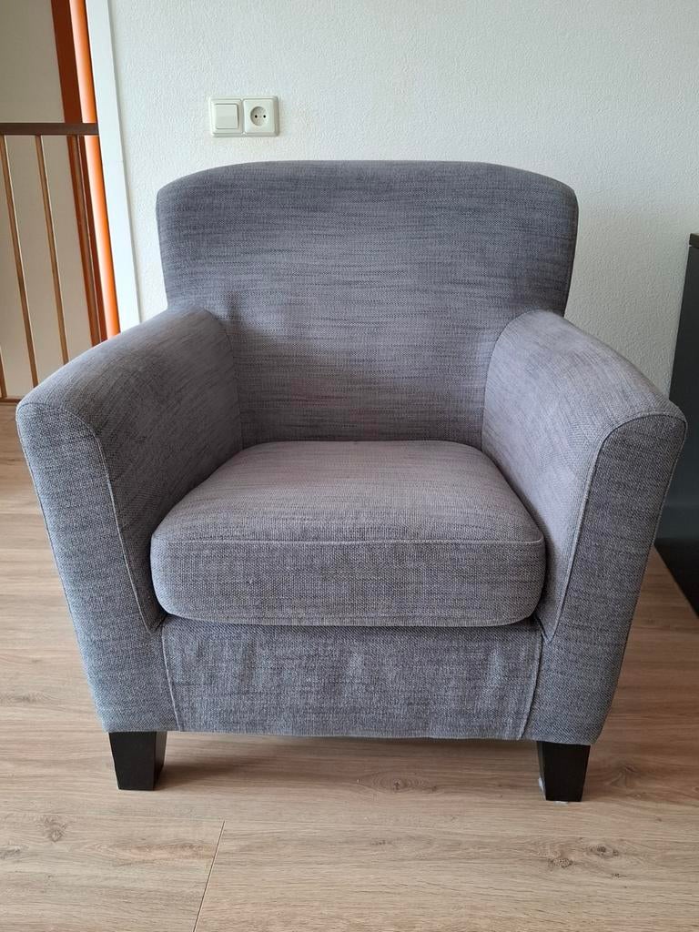 Comfortabele grijze fauteuil, Huis en Inrichting, Ophalen, Gebruikt, 75 tot 100 cm, Stof