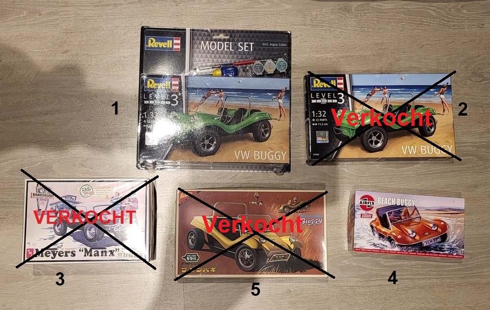 2x Modelbouw VW Buggy : diverse uitvoeringen, Overige merken, Auto, Groter dan 1:32, Nieuw