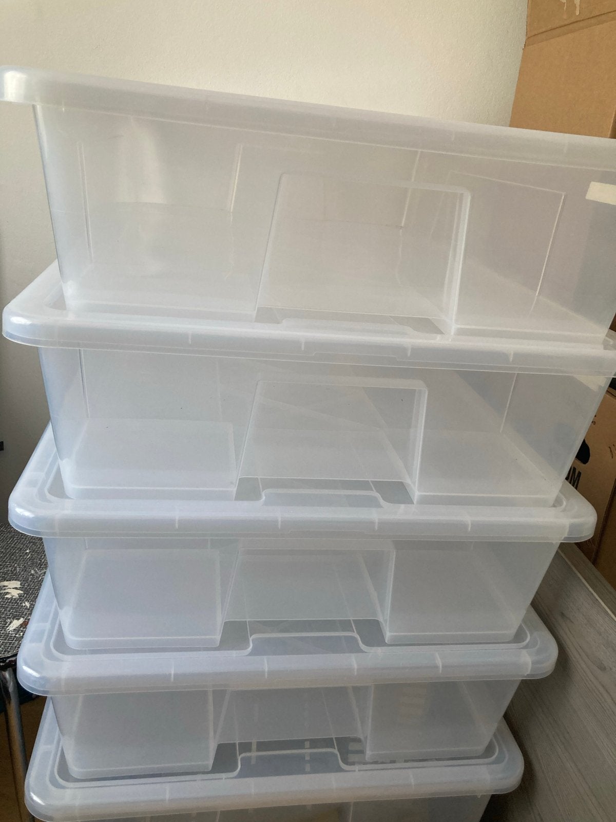 4 Ikea transparante opbergdozen met deksel, Ophalen, 40 tot 60 cm, 50 tot 75 cm, 35 tot 50 cm