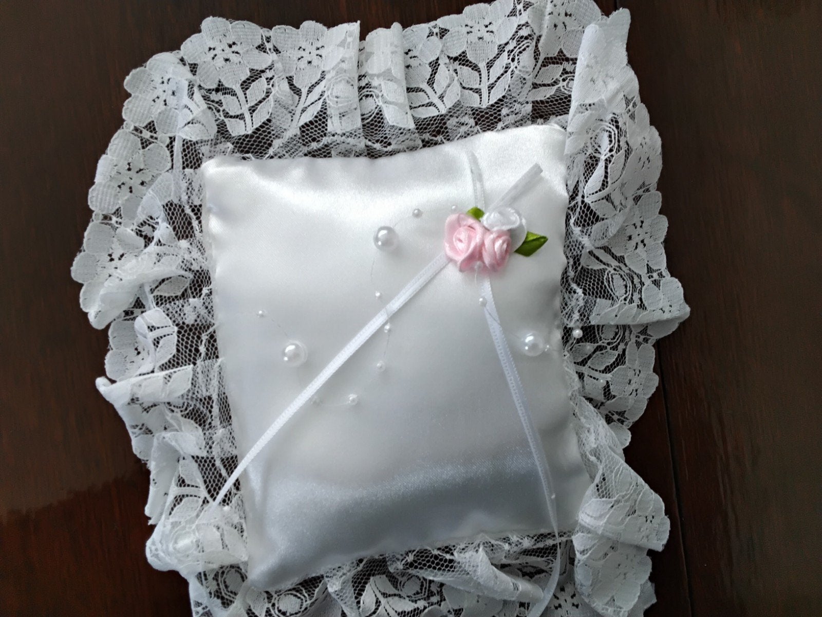 Ringkussen wit handwerk, Ophalen of Verzenden, Nieuw, Wit, Accessoires