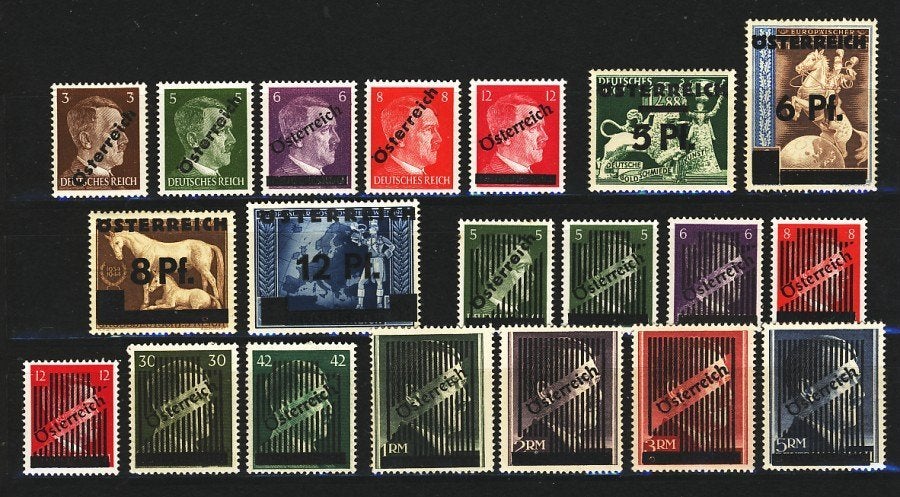 Oostenrijk 1945, postfrisse serie Ausgabe Gitter., Verzenden