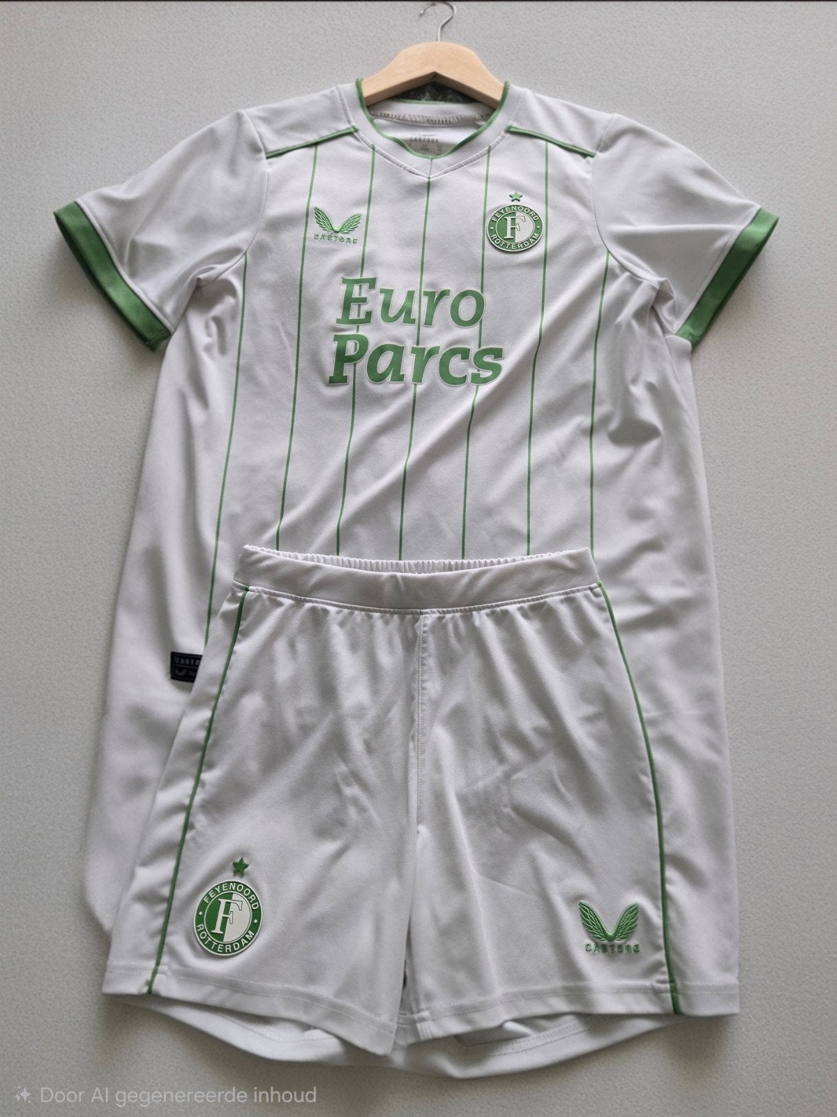 Feyenoord uitshirt 2023/2024 - Wit/Groen - Maat S, Sport en Fitness, Maat S, Ophalen of Verzenden, Gebruikt, Set