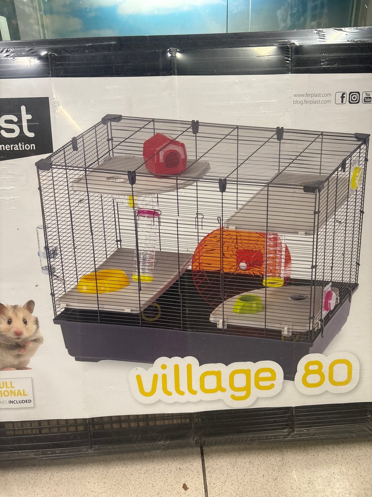 Ferplast village 80, Dieren en Toebehoren, Knaagdieren en Konijnen | Hokken en Kooien, Kooi, 60 tot 90 cm, Nieuw, Ophalen of Verzenden