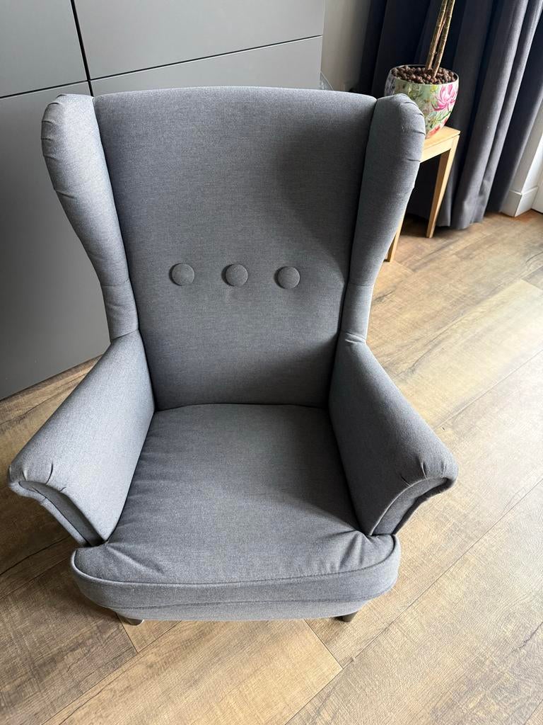 IKEA Strandmon Kinderfauteuil - Grijs, Ophalen, Eenpersoons, 75 tot 100 cm, Zo goed als nieuw