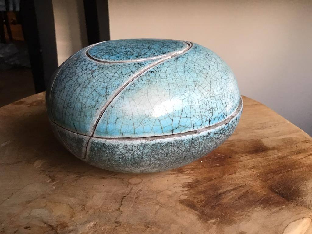 Raku japan,Raku japans ceramic ,antieke japanse blauwe pot, Ophalen