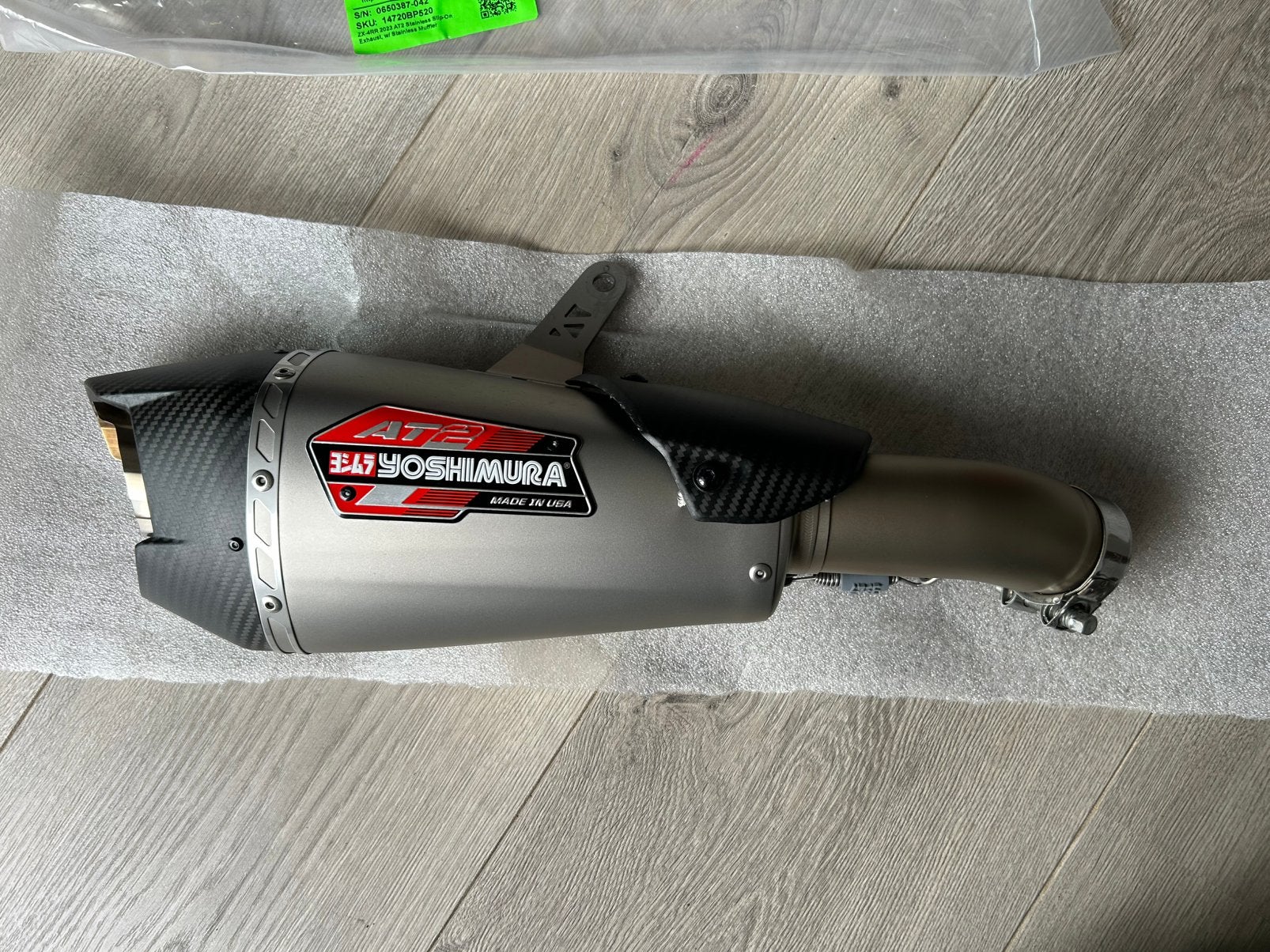 Yoshimura AT2 uitlaat (slip-on) voor ZX4RR incl. Db-killer, Ophalen of Verzenden