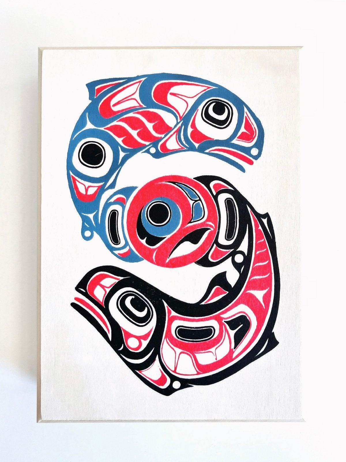 Vintage kist kistje hout vissen pisces gekleurd abstract vis, Ophalen, Minder dan 50 cm, Minder dan 50 cm, Zo goed als nieuw