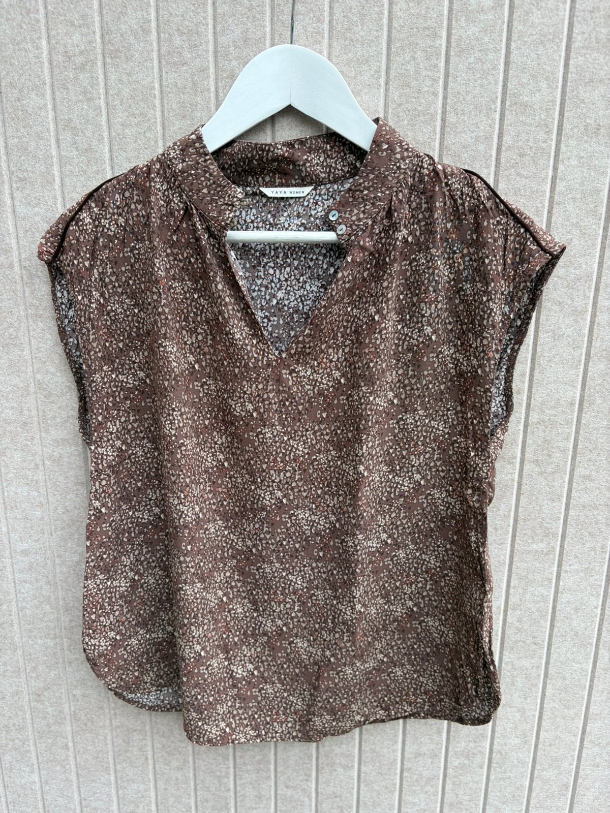 Yaya blouse top maat 36 - Bruin tinten, Bruin, Ophalen of Verzenden, Zo goed als nieuw, Korte mouw