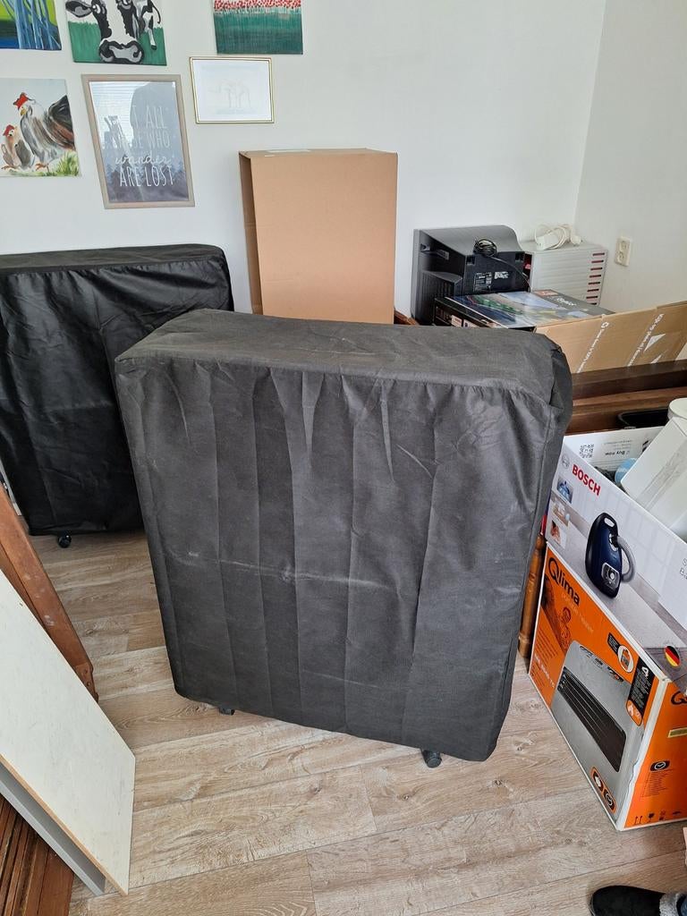 Opvouwbaar logeerbed met matras en hoes, Ophalen, 90 cm, Eenpersoons, Zwart