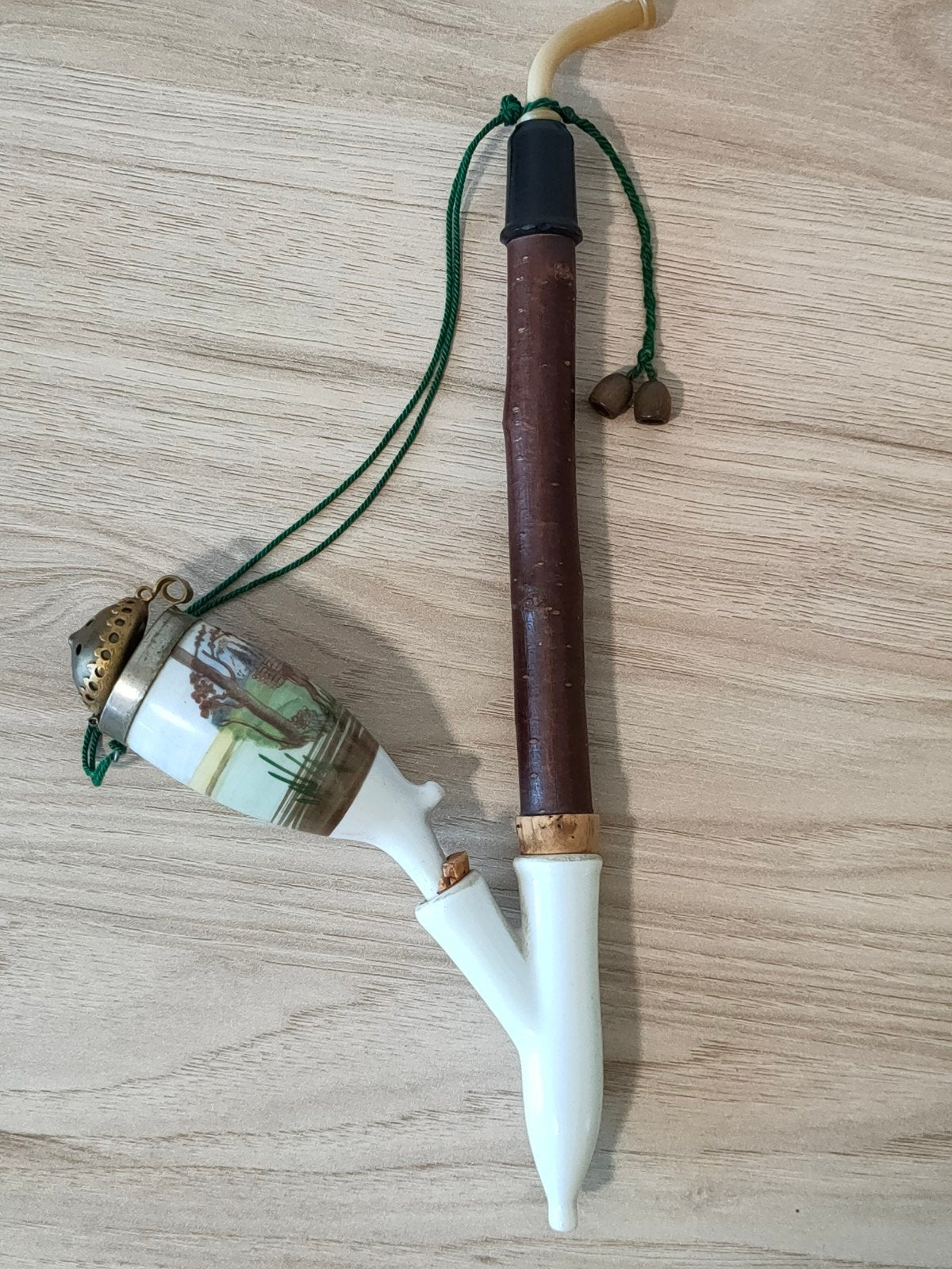 Antieke Duitse / Beierse Porseleinen Gesteckpfeife Jager Pij, Ophalen of Verzenden