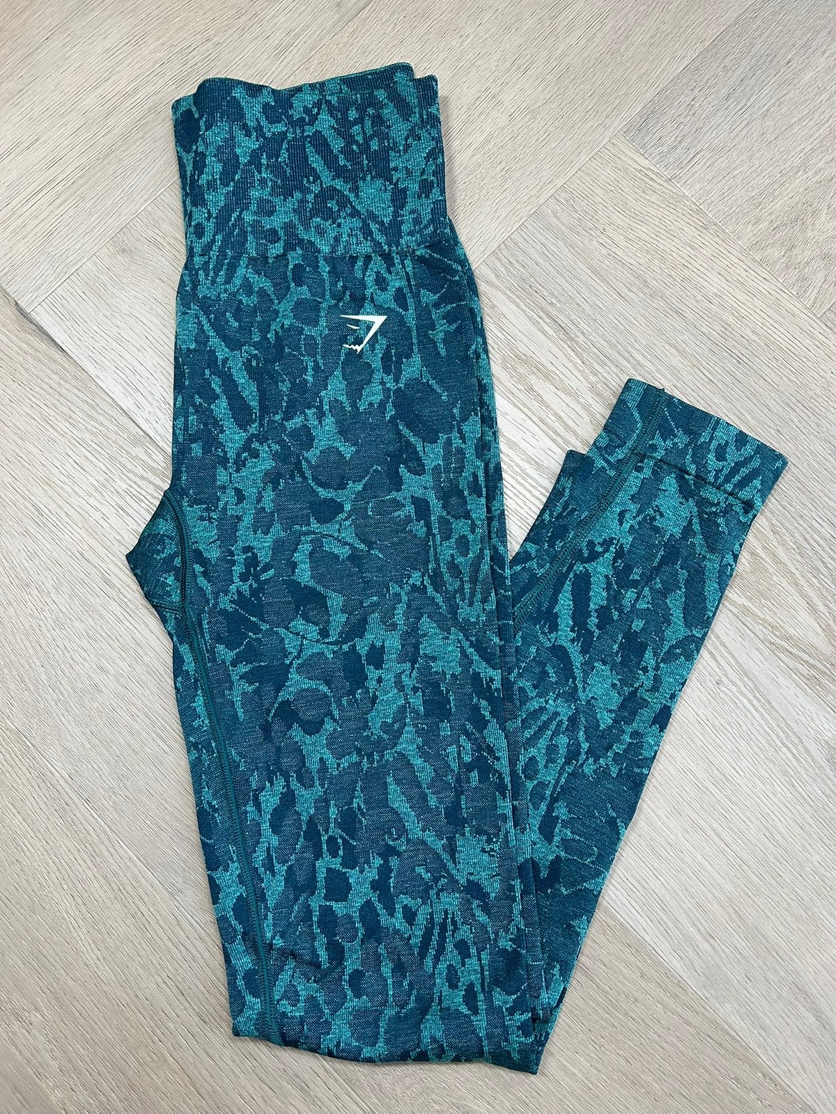 Gymshark sportieve legging in Turquoise MAAT S, Ophalen of Verzenden, Zo goed als nieuw, Blauw, Fitness of Aerobics