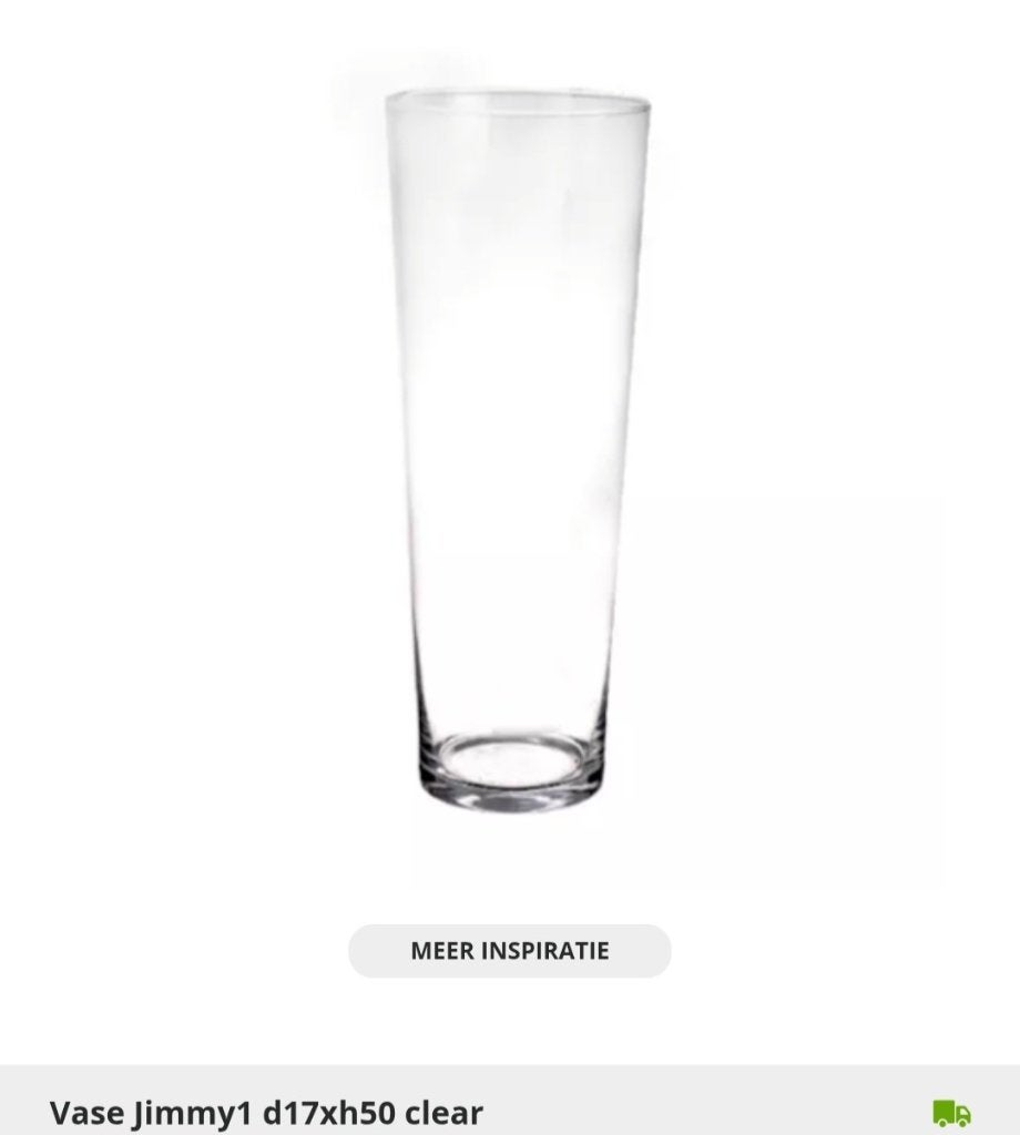Vaas cilinder, Transparant, Nieuw, Ophalen of Verzenden, Glas