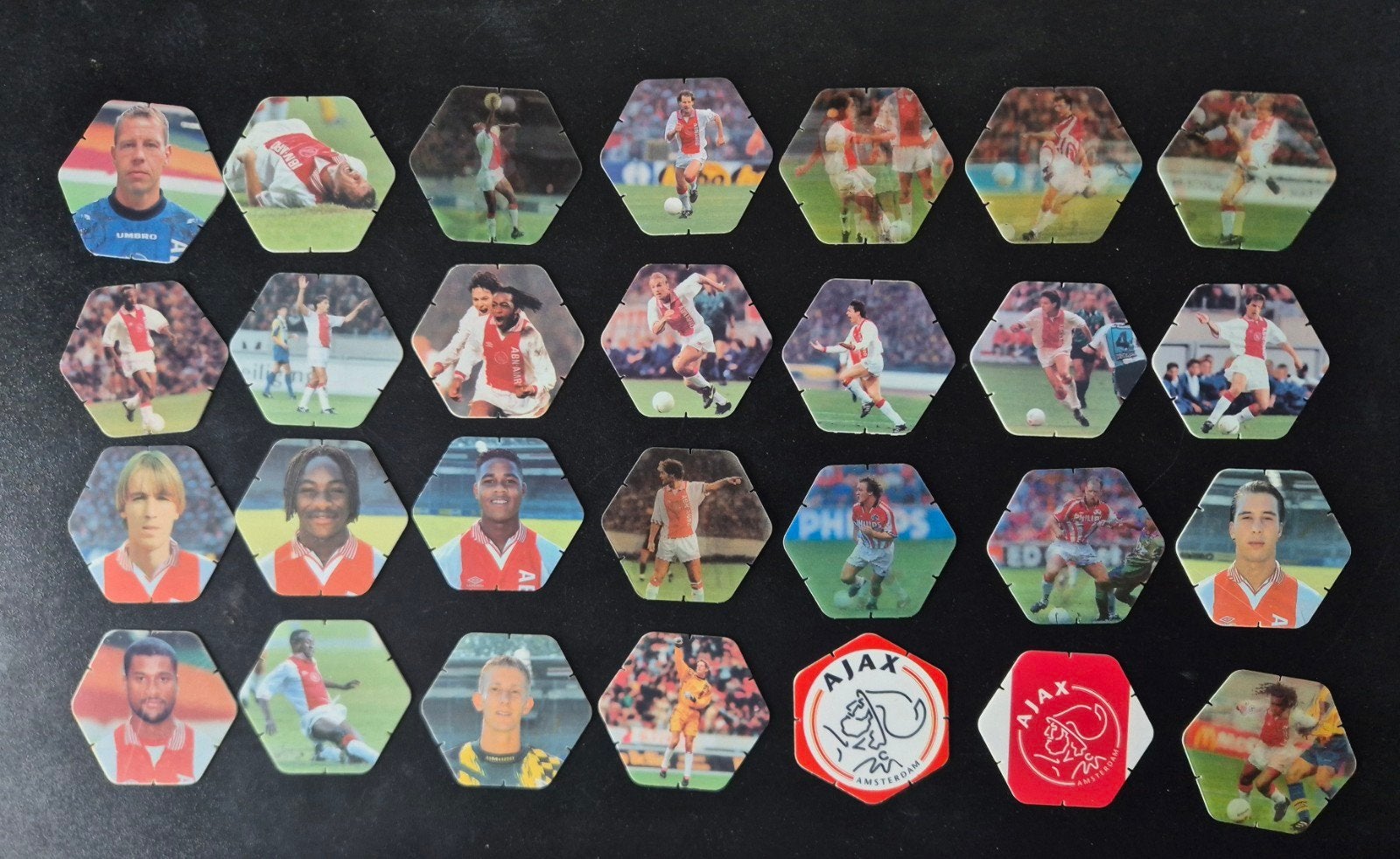 Super Topshots Magic-Ad voetbalflippo's (28 stuks), Ophalen of Verzenden, Gebruikt, Ajax, Overige typen