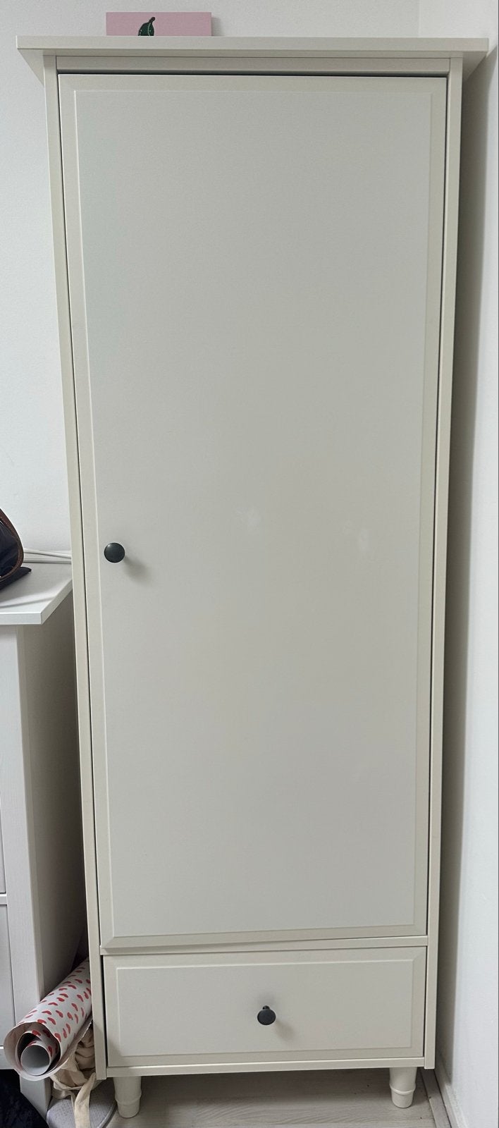 IKEA HEMNES Kast met hangruimte, planken en lade, Ophalen, Gebruikt, 50 tot 100 cm, Met lade(s)