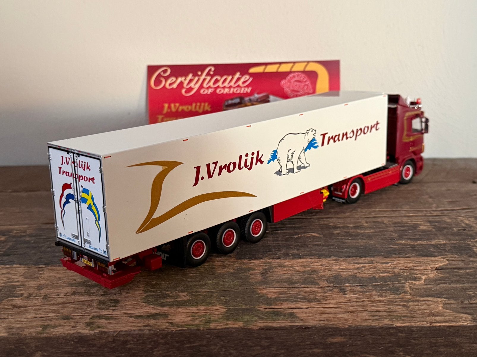 Tekno - Scania Highline J. Vrolijk, Hobby en Vrije tijd, Modelauto's | 1:50, Ophalen of Verzenden, Zo goed als nieuw, Bus of Vrachtwagen