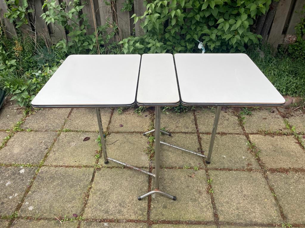 Teab Vintage Formica Uitklap Tafel - Compact en Praktisch, Ophalen