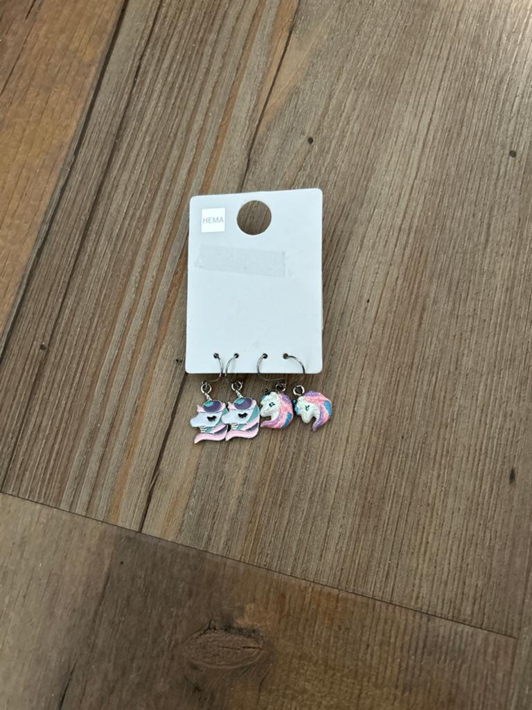 Hema Eenhoorn Oorbellen Set - Nieuw, Overige materialen, Hangers, Overige kleuren, Nieuw