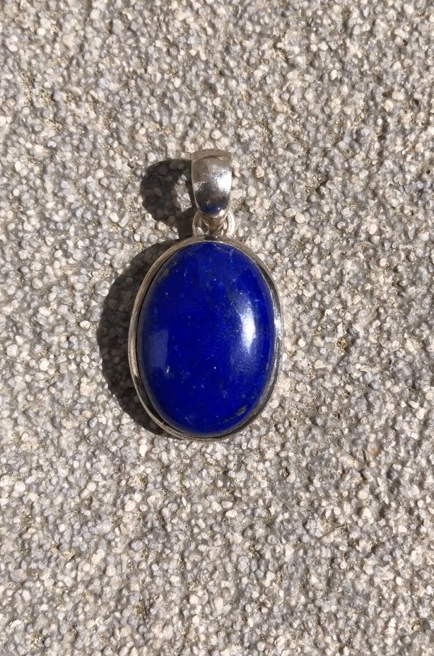 Hanger Lapis Lazuli Zilver ovaal, Sieraden, Tassen en Uiterlijk, Ophalen of Verzenden, Nieuw, Blauw, Zilver