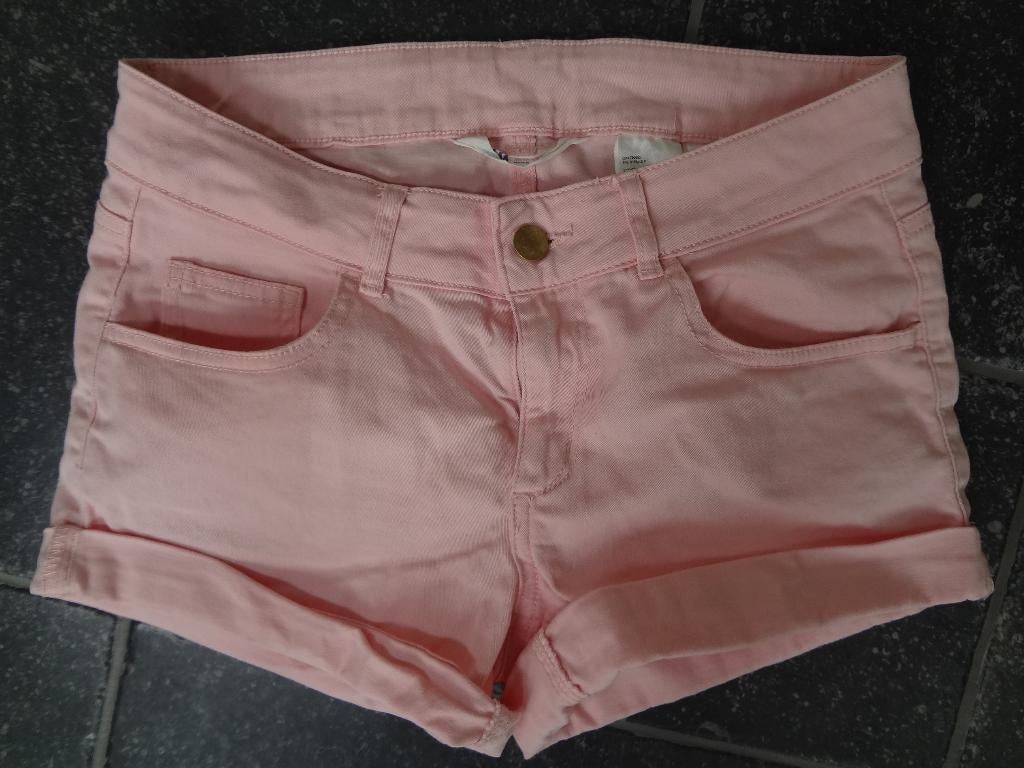Korte broek Mt 170, roze, zalmroze, Kinderen en Baby's, Kinderkleding | Maat 170, Broek, Meisje, H&M, Ophalen of Verzenden