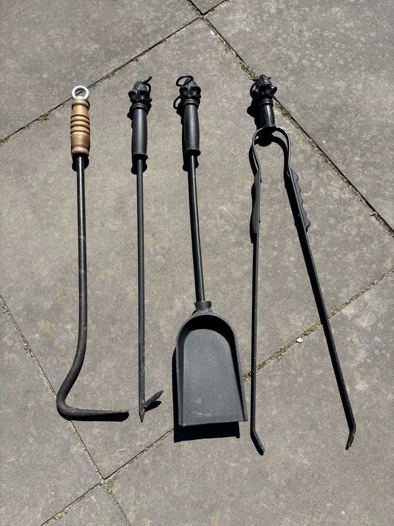 Haardgereedschap set - 4 stuks, Ophalen, Zo goed als nieuw, Vrijstaande haard, Houthaard