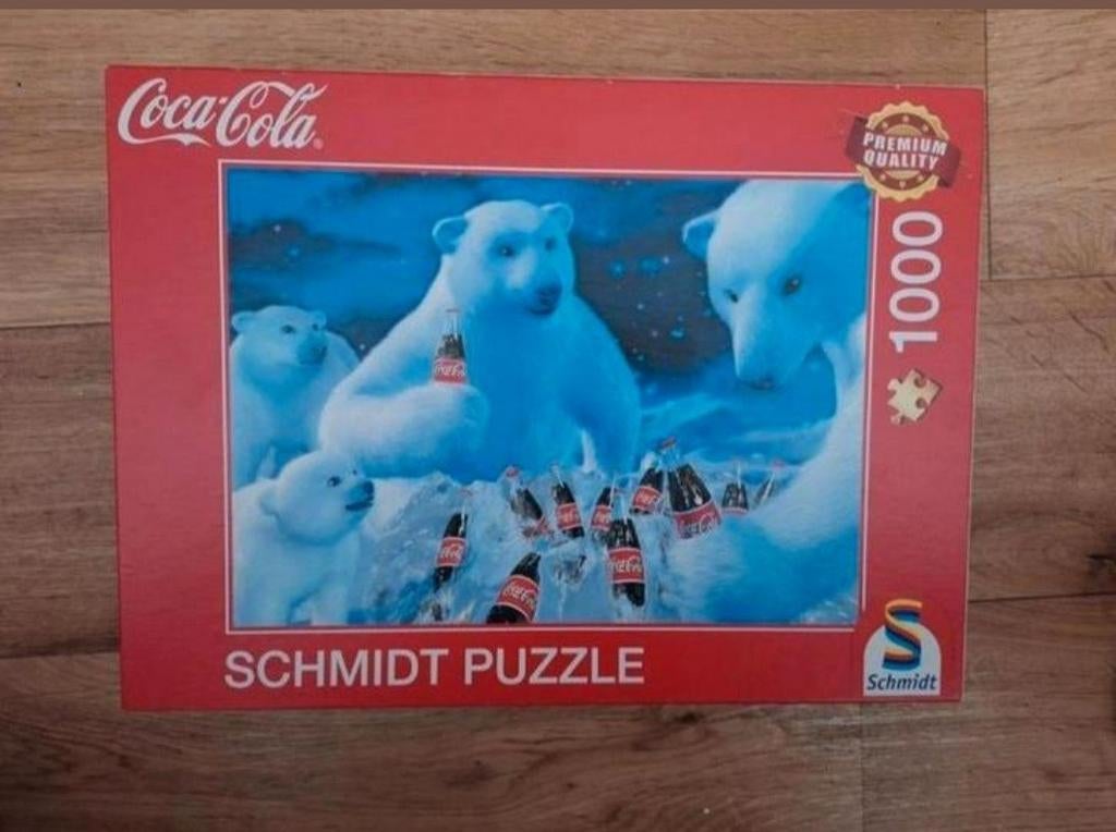 Coca-Cola ijsberen puzzel 1000 stukjes Schmidt, Hobby en Vrije tijd, Denksport en Puzzels, Ophalen of Verzenden, 500 t/m 1500 stukjes