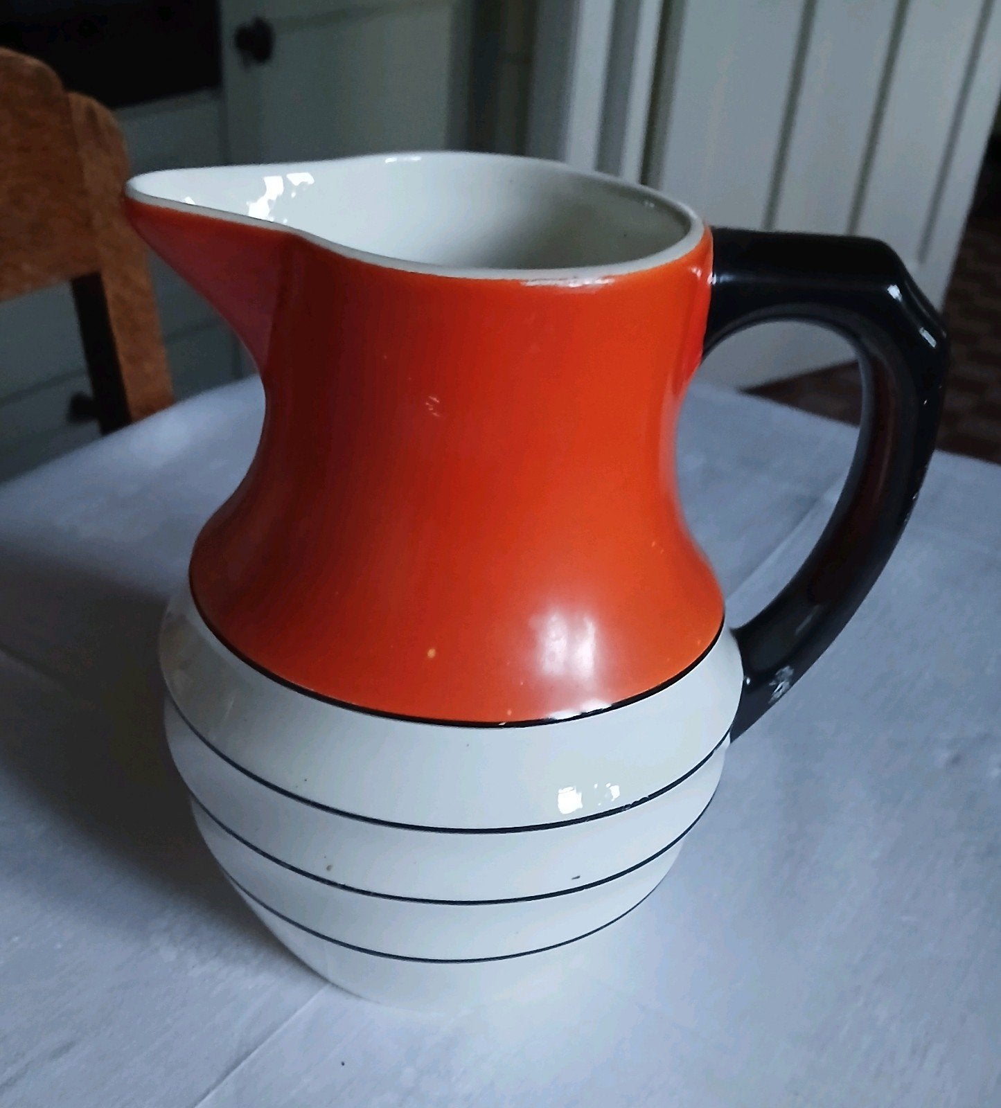 Retro oranje melkkan, Antiek en Kunst, Ophalen of Verzenden