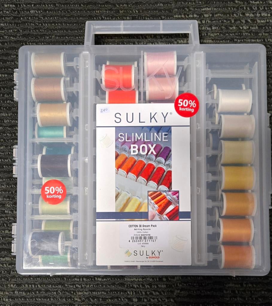 Sulky Slimline Box - 64 klossen katoenen garen, Ophalen of Verzenden, Nieuw, Garen of Naald(en)