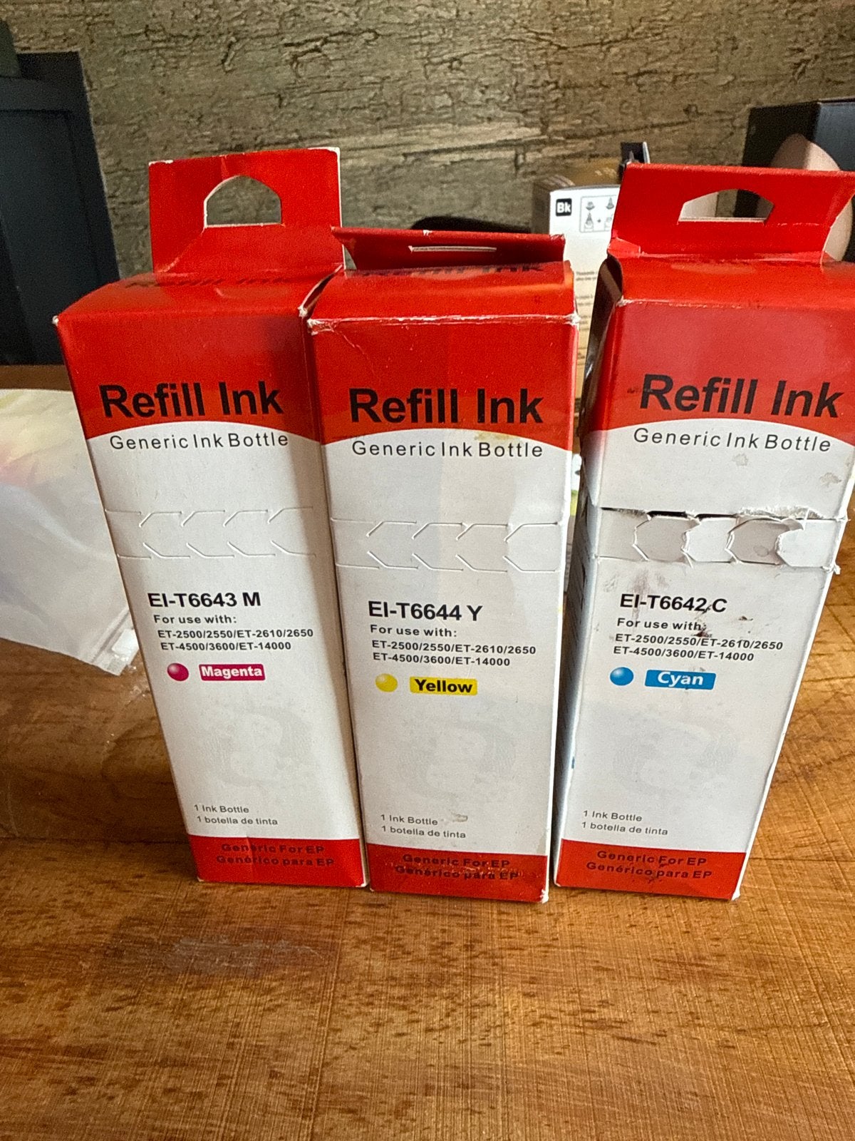Navulinkt voor Epson printers (Magenta, Geel, Cyaan), Ophalen of Verzenden, Nieuw, Cartridge