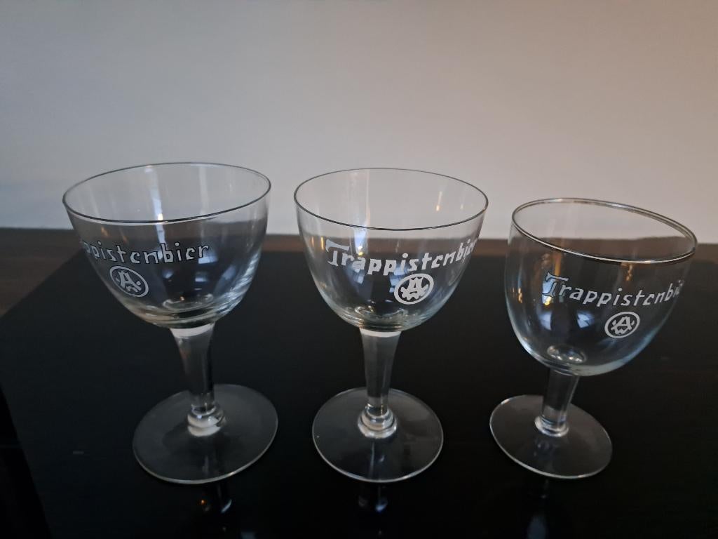 3 vintage WESTMALLE bierglazen, Ophalen of Verzenden, Zo goed als nieuw, Glas of Glazen, Overige merken