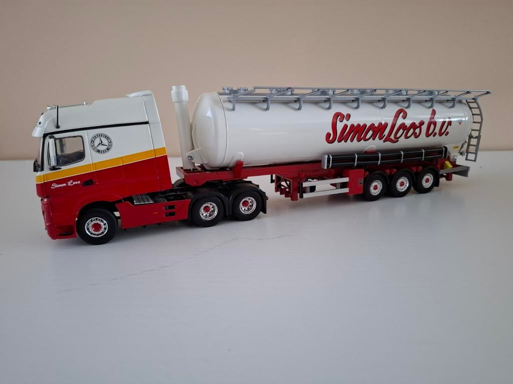 Mercedes Actros Longline met bulktrailer Simon Loos Tekno., Hobby en Vrije tijd, Modelauto's | 1:50, Ophalen of Verzenden, Nieuw