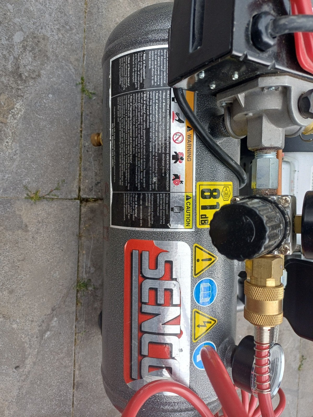 Senco PC1010EU mini Compressor, Doe-het-zelf en Verbouw, Ophalen, Gebruikt, 6 tot 10 bar, Minder dan 200 liter/min