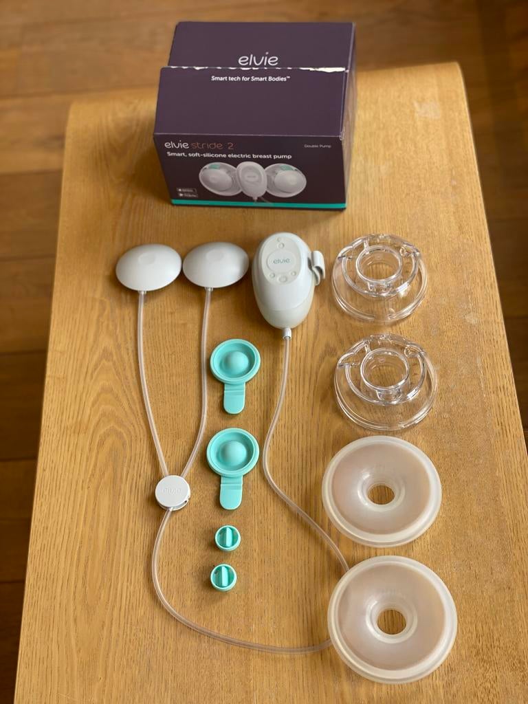 Elvie Stride 2 Dubbele Borstkolf - met accessoires, Ophalen of Verzenden, Zo goed als nieuw