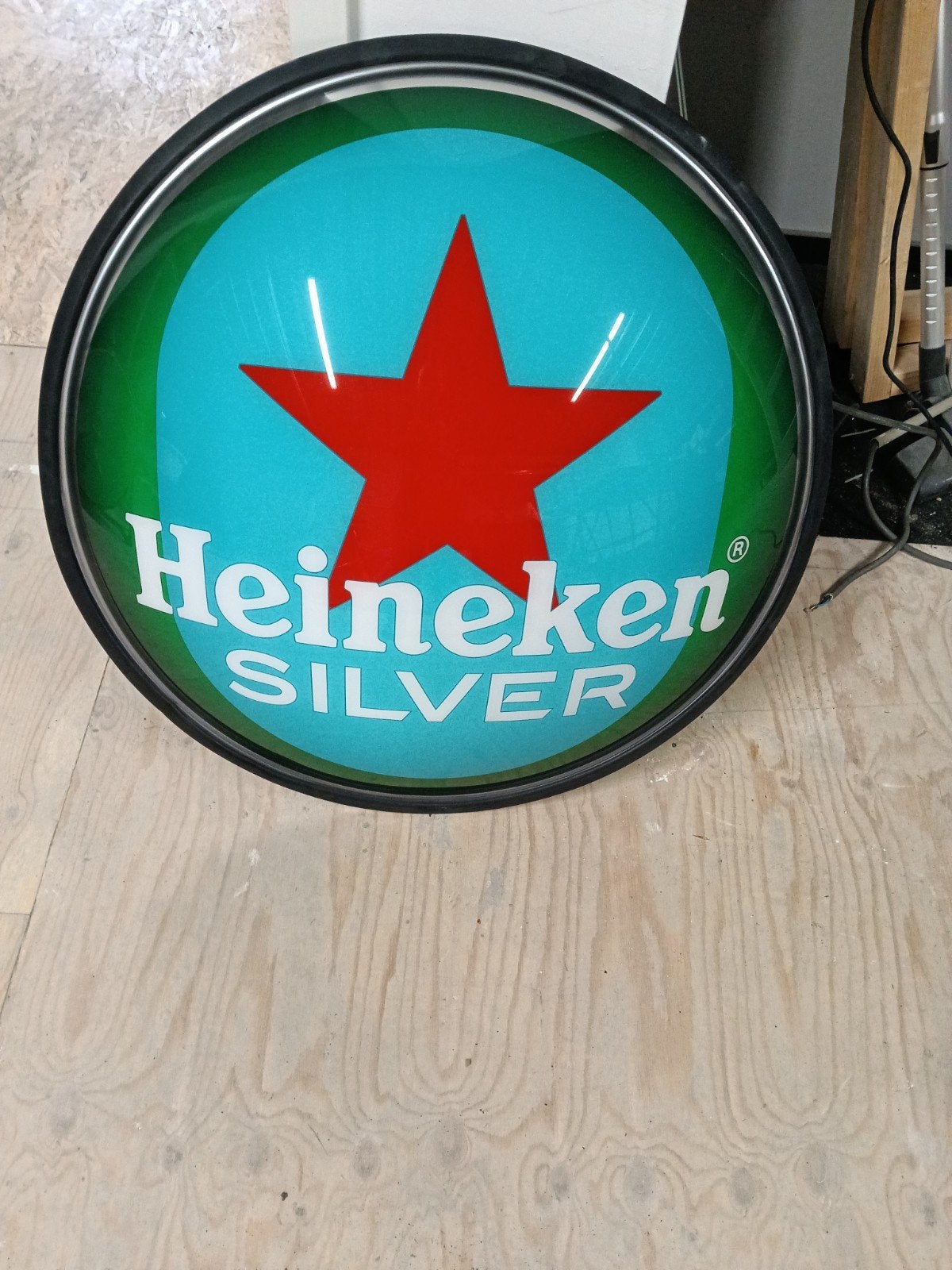 Heineken Silver Lichtbak / Reclamebord, Ophalen, Zo goed als nieuw, Reclamebord, Plaat of Schild, Heineken